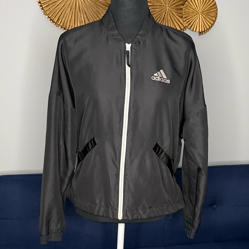 Adidas Black Full Zip Bomber Jacket size Medium